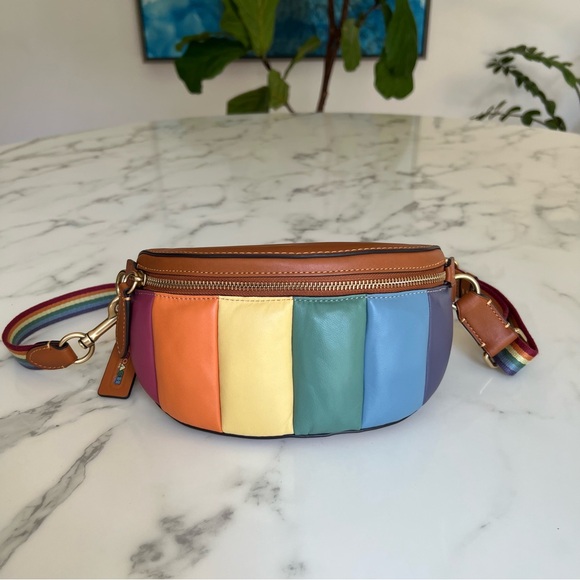 COACH Bethany Belt Bag Crossbody With Rainbow Pride Quilting C4714 Leather - Picture 1 of 16